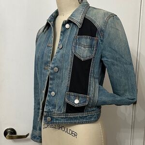 Coach Blue Denim Jacket with Black Panels